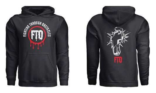 FTO Cross Hoodie (Black/White/Red)